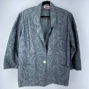 Vtg Hill Street Clothing Womens O/S Jacket Lagenlook Oversized Dark Cottagecore